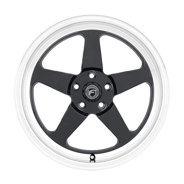 Forgestar Roue D5 Drag 18x5.0 / 5x114.3 / ET-23 / espacement arrière 2.125 po - noir brillant