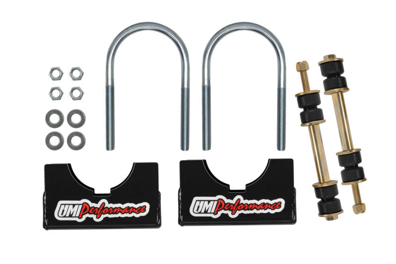 UMI Performance Aftermarket Rear End Sway Bar Installation Kit, 3in Axle Tubes (2244-300-B)