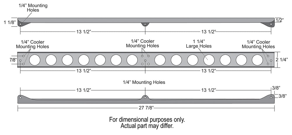 Derale Dual Stacked Plate Brushed Aluminum Brackets With Mounting Hardware