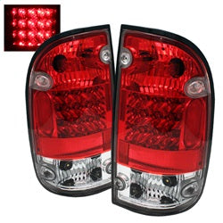 Spyder LED Tail Lights - Red Clear — 2001-2004 Toyota Tacoma (5007872)