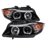 Projector Headlights - LED Halo - Amber Reflector - Eyebrow Bulb - Black