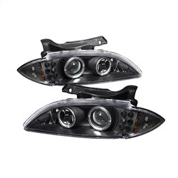 Spyder Projector Headlights - LED Halo - Black — 1995-1999 Chevrolet Cavalier (5009265)