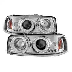 Spyder Projector Headlights - LED Halo - Chrome — for select GMC vehicles (5009364)