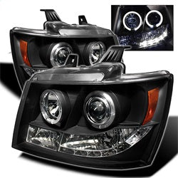 Spyder Projector Headlights - LED Halo - Black — for select Chevrolet vehicles (5009647)