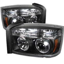 Spyder Phares à projecteur halo à DEL — noir — 2005-2007 Dodge Dakota (5009760)