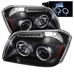 Spyder Phares à projecteur halo à DEL — noir — 2005-2007 Dodge Magnum (5009876)