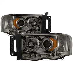 Spyder Phares à projecteur halo à DEL — fumé — pour certains camions Dodge (5009999)