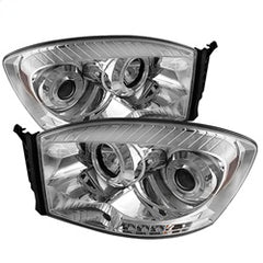 Spyder Phares à projecteur halo à DEL — chrome — pour certains camions Dodge (5010018)