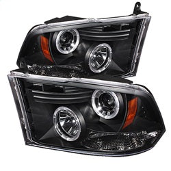 Spyder Phares à projecteur halo à DEL — noir — pour certains camions Dodge et Ram (5010032)