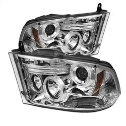 Spyder Phares à projecteur halo à DEL — chrome — pour certains camions Dodge et Ram (5010049)