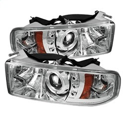 Spyder Phares à projecteur halo à DEL — chrome — pour certains camions Dodge (5010094)