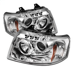 Spyder Phares à projecteur halo à DEL — chrome — 2003-2006 Ford Expedition (5010124)