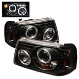 1PC Projector Headlights - LED Halo - Black (5010490)