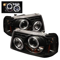Spyder 1PC Projector Headlights - LED Halo - Black — 2001-2011 Ford Ranger (5010490)