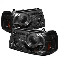 Spyder Phares à projecteur monobloc halo à DEL — fumé — 2001-2011 Ford Ranger (5010513)