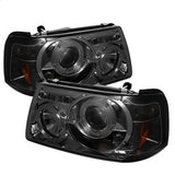 1PC Projector Headlights - LED Halo - Smoke (5010513)