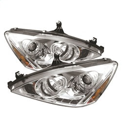 Spyder Projector Headlights - LED Halo - Amber Reflector - Chrome