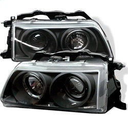 Spyder Phares à projecteur halo à DEL — noir — pour certains véhicules Honda (5010827)