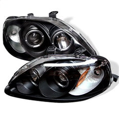 Spyder Projector Headlights - LED Halo - Black — 1999-2000 Honda Civic (5010933)