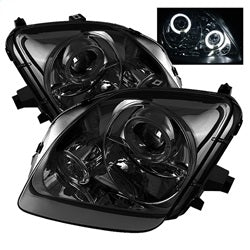 Spyder Phares à projecteur halo à DEL — fumé — 1997-2001 Honda Prelude (5011053)