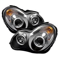 Spyder Projector Headlights - LED Halo - Black — for select Mercedes-Benz vehicles (5011251)