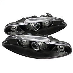 Spyder Phares à projecteur halo à DEL — noir — 1995-1996 Mitsubishi Eclipse (5011428)