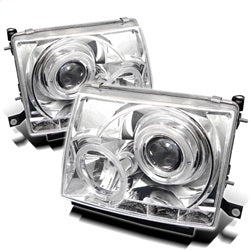 Spyder Projector Headlights - LED Halo - Chrome — 1997-2000 Toyota Tacoma (5011954)