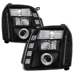 Spyder Projector Headlights - LED Halo - Black — for select GMC vehicles (5029331)