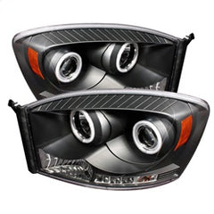 Spyder Phares à projecteur halo CCFL — noir — pour certains camions Dodge (5030061)