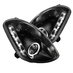 Spyder Projector Headlights - LED Halo - DRL - Black — 2003-2004 INFINITI G35 (5031747)
