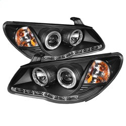 Spyder Phares à projecteur halo à DEL feux de jour — noir — 2007-2010 Hyundai Elantra (5070241)
