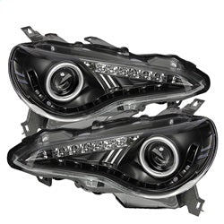 Spyder Projector Headlights- DRL LED - Black