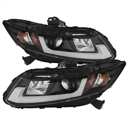 Spyder Projector Headlights - Light Bar DRL - Black — 2012-2014 Honda Civic (5076519)
