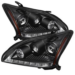 Spyder Projector Headlights - DRL LED - Black — 2004-2006 Lexus RX330 (5076779)