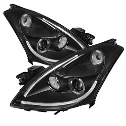 Spyder Projector Headlights - Light Tube DRL - LED Halo - Black