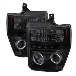 Spyder Phares à projecteur halo à DEL — noir fumé — pour certains camions Ford (5078490)