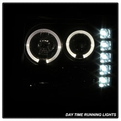 Spyder Projector Headlights - LED Halo - Black Smoke — for select GMC trucks (5078506)