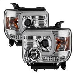 Spyder Projector Headlights - Light Bar DRL - Chrome — for select GMC trucks (5080622)