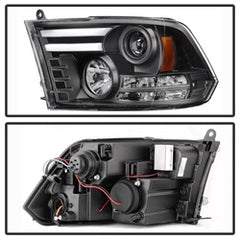 Spyder Projector Headlights - Light Bar DRL - Black — for select Dodge and Ram trucks (5081001)