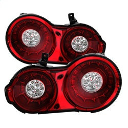 Spyder LED Tail Lights - Red Clear — 2009-2015 Nissan GT-R (5082008)