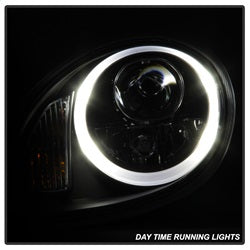 Spyder Projector Headlights - DRL LED - Black — for select Porsche vehicles (5083197)