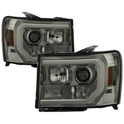 Spyder Projector Headlights - Version 2 - Light Bar DRL LED - Smoke