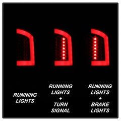 Spyder Light Bar LED Tail Lights - Version 3 - Black Smoke — for select Dodge trucks (5084125)