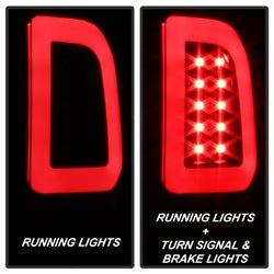 Spyder Light Bar LED Tail Lights - Version 3 - Black — for select Ford vehicles (5084231)