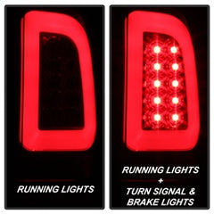 Spyder Light Bar LED Tail Lights - Version 3 - Red Clear — for select Ford vehicles (5084453)