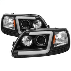 Spyder 1PC Light Bar Projector Headlights - Black — for select Ford vehicles (5084538)