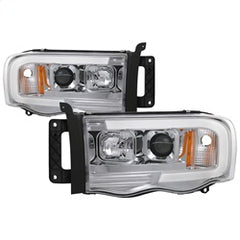 Spyder Projector Headlights - Version 2 - Light Bar DRL - Chrome — for select Dodge trucks (5084613)