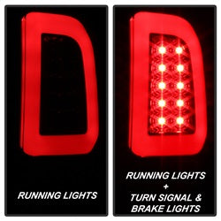 Spyder Light Bar LED Tail Lights - Version 3 - Black Smoke — for select Ford trucks (5084729)