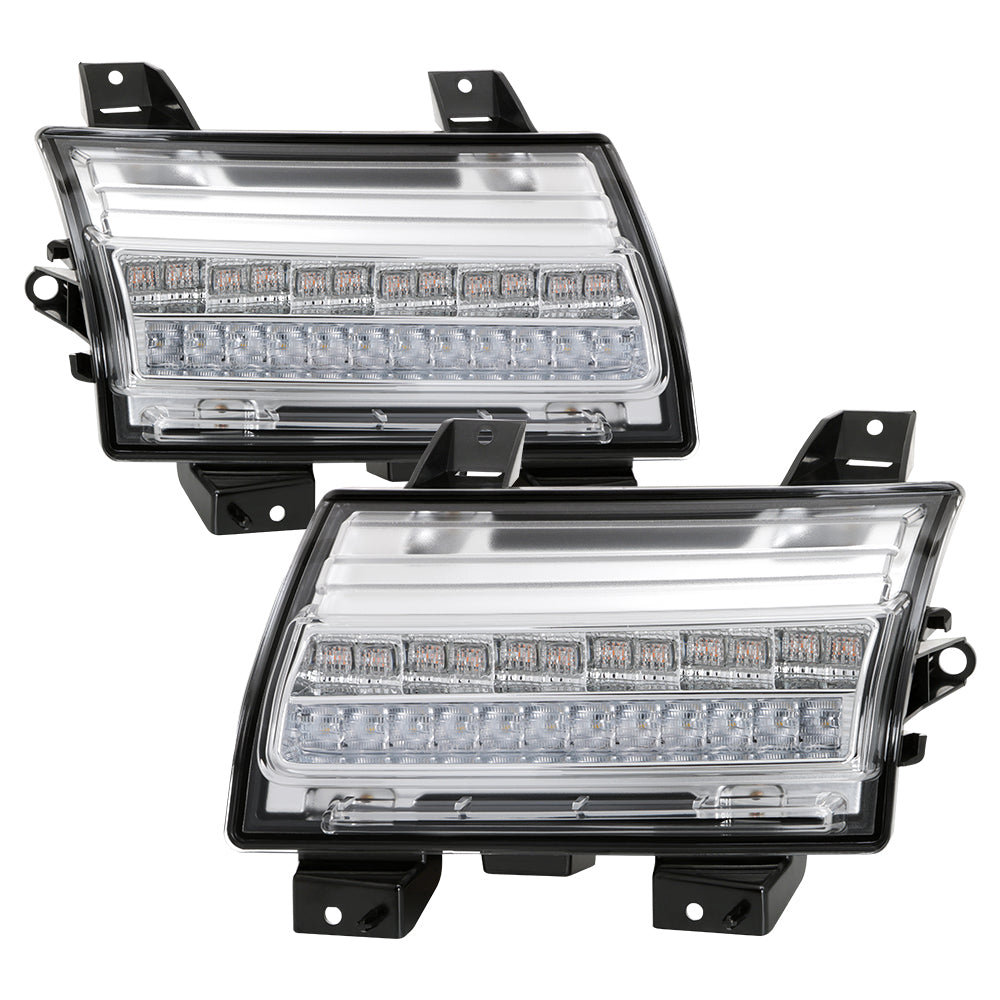 Spyder Full LED Front Bumper Lights - Sequential Signal - Chrome