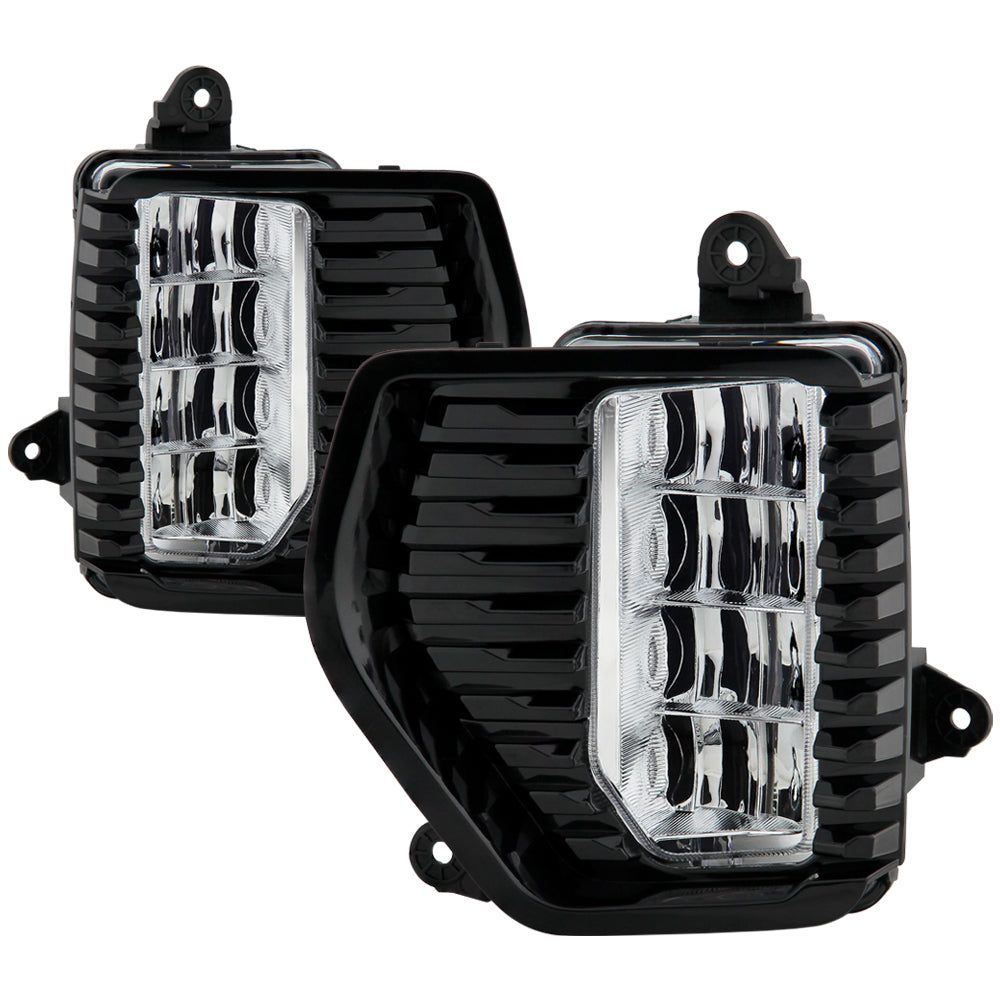 Spyder OEM LED Fog Lights w/ Universal Switch - Clear — 2019-2022 GMC Sierra 1500 (5087010)